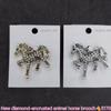 Rhinestone Horse Brooch for Women Animal Lapel Pins Party Accessories New Year Gifts