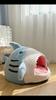 Cat Nest Cartoon Shark Shape Big Mouth Thick Cute Animal Warm Rest