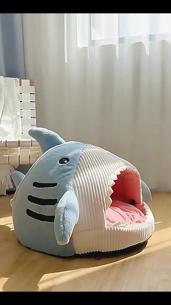 Cat Nest Cartoon Shark Shape Big Mouth Thick Cute Animal Warm Rest
