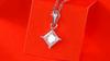 Vinregem 925 Sterling Silver VVS1 3EX D Color 1CT Princess Cut 6.5 MM Real Moissanite Diamond Gemstone Sparkling Pendant Necklace Fine Jewelry GRA