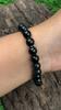 8mm Natural Black Onyx Gemstone Beads Stretch Bracelet 7.5" Handmade Pure Black Stone Bracelet For Men/Women RBB-63