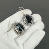 Black Spinel Gemstone Earrings, 925 Sterling Silver Earrings, Handmade Silver Earrings For Gift, Black Spinel Dangle Drop Earrings For New Year Gift