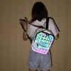 Rhombus Backpack Women's Geometric Rhombus Luminous Color-changing Material Student Schoolbag Korean Version of Male and Female Couples Backpack