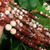 Natural Faceted Orange Fire Agate 15 Inch Round Beads For Jewelry Making 4/6/8/10/12mm
