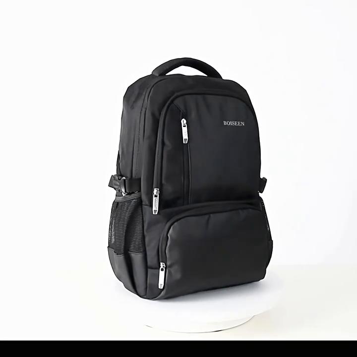 Men's Large Capacity Shoulders Bag Business Laptop Backpack Casual Student Black Double Shoulders Travel Bag