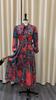 Vintage Style Long Sleeve Dresses Women Bow Collar Long Sleeve Belt Waisted A Line Mid Calf Birthday Party Dinner Vestidos Mujer Dress