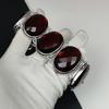 Wunderschönes rotes Granat-Edelstein Handgefertigt 925 Sterlingsilber Armband, Rotes Granat-Armband für Ehefrau, Unisex-Armband, Hochzeitsgeschenke