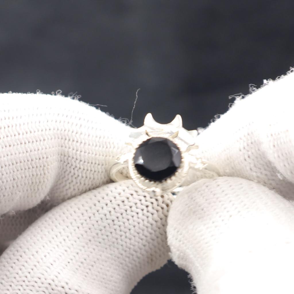 Natural Black Onyx Gemstone 925 Sterling Silver Jewelry Handcrafted Women's Ring RR-67-16