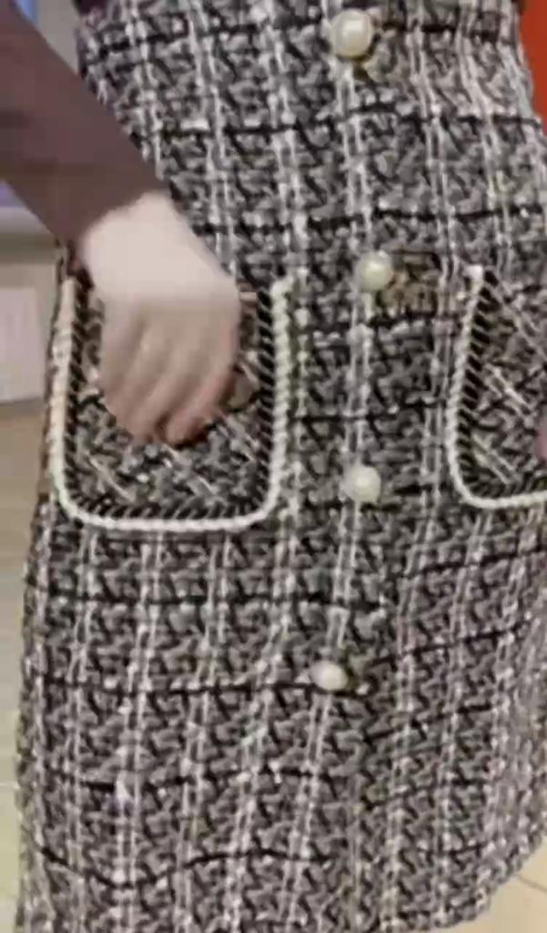 Woolen Plaid Skirt 3Color S-XXL Female High Waist Pocket Split Mid-length Office One-step Women Skirts