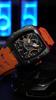 Luminous Skeleton Self Winding Mechanical Watches for Men Tonneau Shape Waterproof Sports Watch Rubber Strap