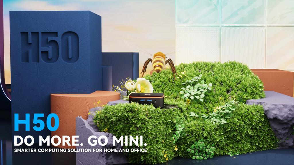 Huidun H50 Mini PC Intel Twin Lake N150 16GB LPDDR5 512GB M.2 SSD Windows 11 Pro 4 Cores 4 Threads 6 MB Intel® Smart Cache