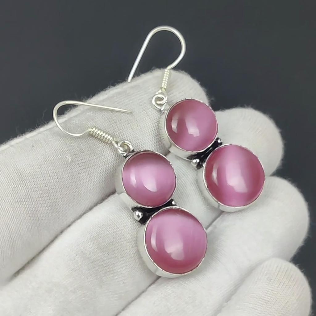 Cercel cu piatră prețioasă Monalisa, cercel bijuterii lucrate manual din argint 925, cristale Monalisa, cercel pentru femei, cercel Monalisa pentru ea