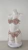 European and American Women Sexy Lingerie Set Metal Chain Lace Mesh Hollow Out Underwear Set Two-Piece Bra and Thongs Set