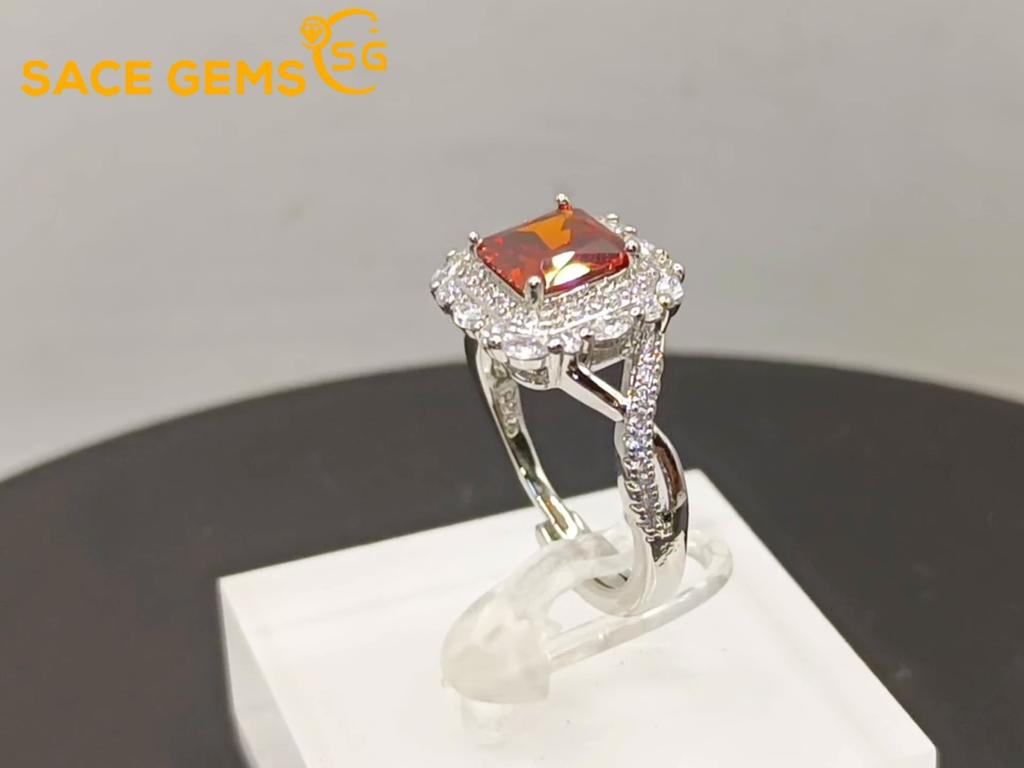 Sace Gems Klasisks vara sakausējuma cirkona gredzens sieviešu rotaslietas kāzu solījumu ballītei
