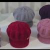 1 piece of women's winter velvet lined hat - soft and warm foldable Christmas knitted hat, elastic and stretchable fit, bow brooch decoration,