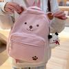 Cute Corduroy Backpack for Women & Girls – Adorable Bear Design Mini Backpack with Paws & Face, Perfect for School, Travel, and Daily Use