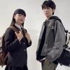 Junior High School Student Schoolbag Men's Large Capacity Backpack Color Block Backpack with Coin Purse