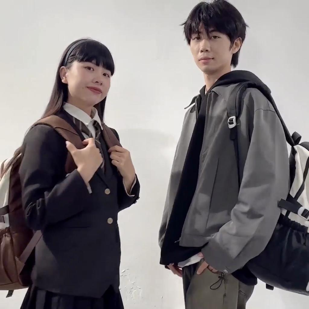Junior High School Student Schoolbag Men's Large Capacity Backpack Color Block Backpack with Coin Purse