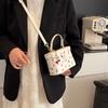 Yogodlns Summer New Square Crossbody Bag for Women Cute Cherry Buckle Handbags Versatile Commute Single Shoulder Bags