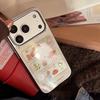 Window Christmas Puppy Case for Apple IPhone 17 Pro Max and IPhone 16, Electroplated Gold-plated Cute Protective Case.