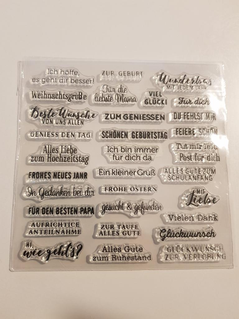 Timbri Trasparenti In Silicone Con Frasi E Motivi Retrò - Foglio 11x16 Cm Per Scrapbooking E Card Making - 2