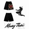 Japanese Demon Devil Ghost Mask Muay Thai Boxing Kickboxing Shorts 3D Print Training Unisex Men Women Quick Dry Fitness Gym Sport Workout