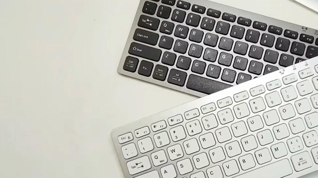 Ultra-Thin Portable Silent Dual-Mode Keyboard, Wireless Bluetooth External Office Keyboard, White