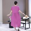 Elegant Dresses for Women Plus Size Loose Casual Vintage Print Long Dress With Sleeves Summer Middle-aged Women's Clothing