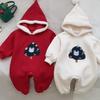 Salopete de Crăciun pentru bebeluși cu glugă, toamnă iarnă, hanorac pentru copii mici, haine pentru bebeluși, Anul Nou, costume pentru copii