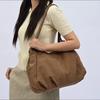 Lässige Canvas-Tragetasche mit gefaltetem Frontdesign Lange Schultergurte Große Kapazität Shopper-Tasche für den täglichen Gebrauch