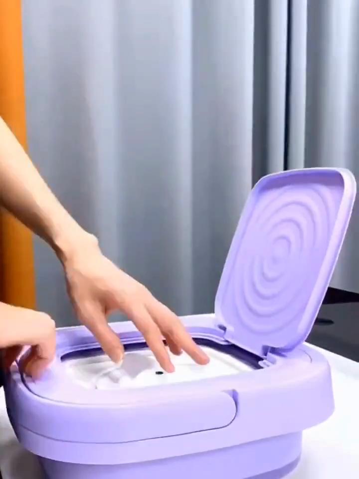 Mini Washing Machine Folding Washing Machine Easy To Carry Easy To Use Wash Underwear and Socks Separately for Healthier Two Colors Optional 8L