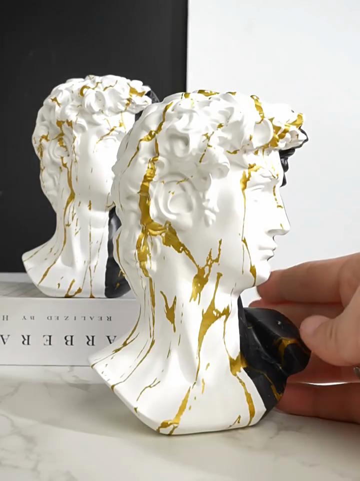 1pc Nordic David Figure Head Resin Sculpture Model Home Ornament Living Room Art Portrait Home Decoration