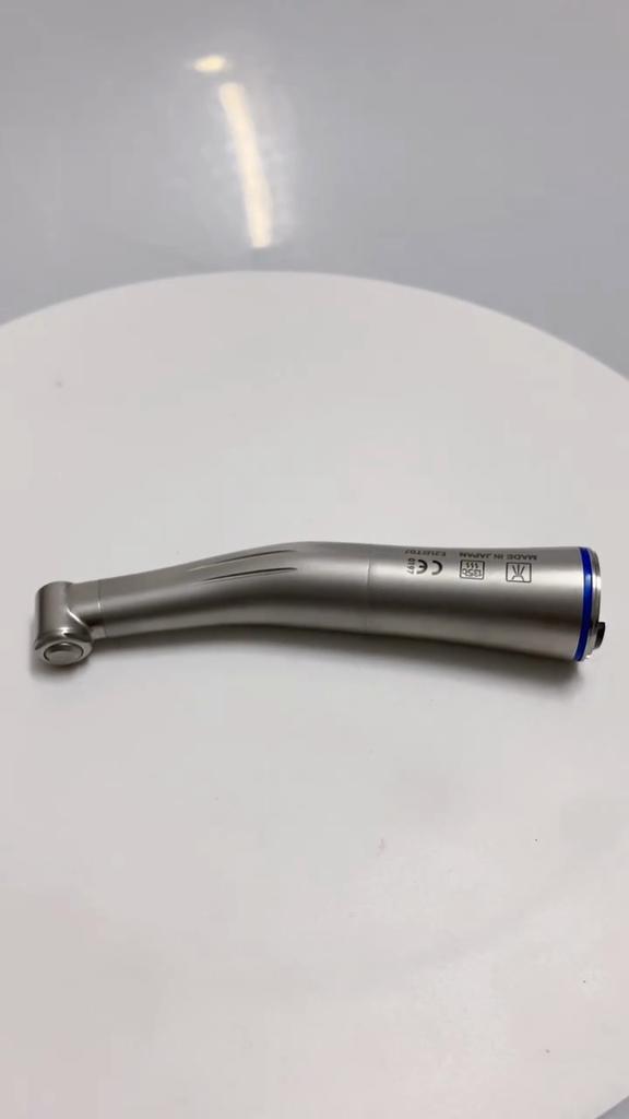 Dental Fiber Optical LED Contra Angle Low Speed Handpiece 1:1 Blue Ring Air Turbine Fit for Electric Micromotor