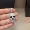 Skull Pendant Necklace Iced Out Moissanite Inlaid Environmental Copper Hip Hop Jewelry For Men Women