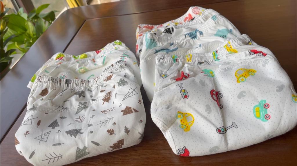 5 Stück Baumwollbezug Trainingshose Wasser saugfähig wasserdicht wiederverwendbare Kinderunterwäsche Windeln