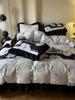 Black Lace Princess Wind French Washed Cotton Four-piece Quilt Cover Quilt Cover Sheet