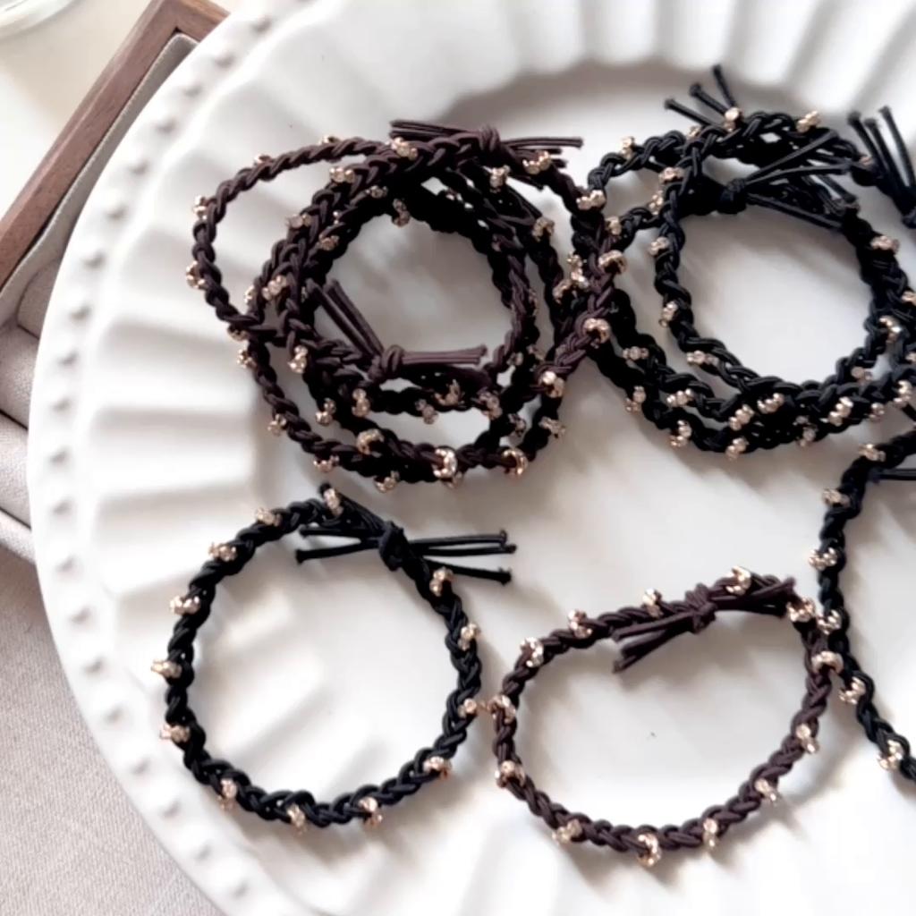 4Pcs High Elasticity Durable Rhinestone Headband Hair Ring Head Rope Fashion Headwear For Girl Rubber Band Hair Accessories