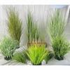 5PCS Simulated Small Grass Bushes for Decorating Fake Grasslands Simulating Reeds and Fake Green Plants Home Decoration PVC Material