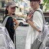 Color Block Student Schoolbag Men's Travel Backpack Women's Lightweight Computer Backpack