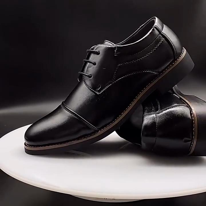 Classic Luxury Vintage Fashion Outdoor Men's Leather Shoes Large-size Business Shoes Casual Lace-up Daily Single Shoes Men's Shoes Comfortable Shoes