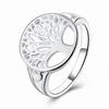 Women's Tree of Life Ring Hollow Out Round Fashion Unique Design Copper Plated Platinum Color Jewelry Accessory Creative Floral Inspired
