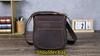 Men Top Grain Crazy Horse Leather Crossbody Bag Multi-Zipper Pockets Vintage Texture