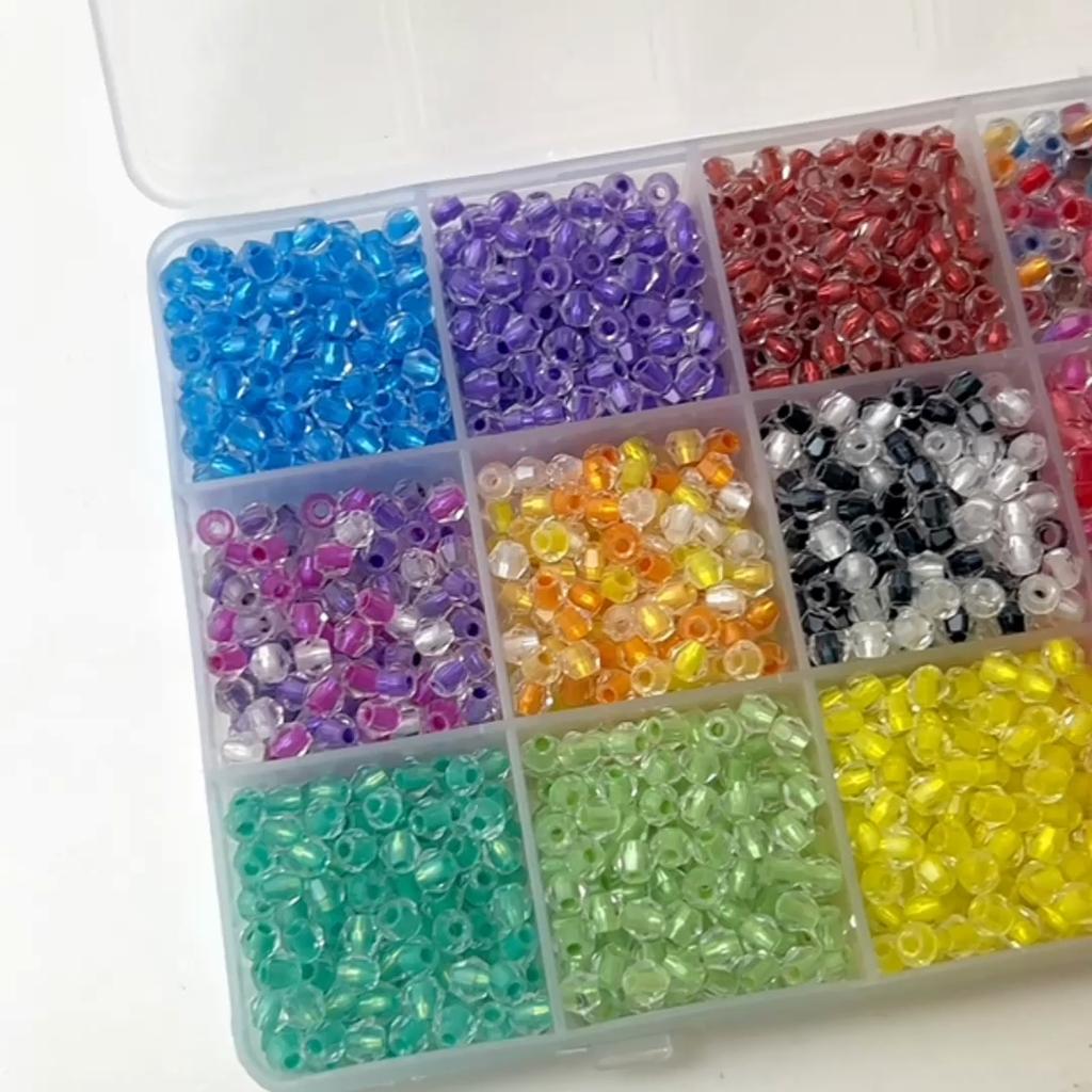 100Pcs High Quality Glass Seed Beads Cut Dyed Diamond Crystal Beads for Earring Bracelet DIY Jewelry Craft Accessoreis Making