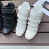 7 inner height increase leather high-top little white shoes women's autumn new Velcro casual sports shoes