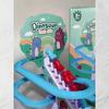 Electric Stair Climbing Toy, Dinosaur Track Sliding Toy Dino Slide Toy Dinosaur Escalator Toy Dino Musical Toy Gliding Track Toy with Music & Lights