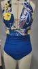 Women’s Printed Halter Monokini Bathing Suit One-Piece Padded Swimsuit, Backless Bikini Swimwear