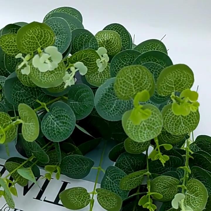 20pcs Mixed Eucalyptus Leaves Stems, Bulk Artificial Oval Eucalyptus Leaves With White Seeds Stems For Vase Floral Wreath Bouquets