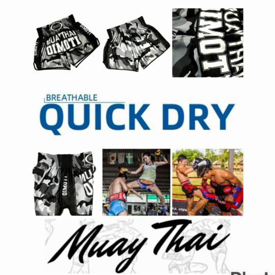 Black Camouflage Muay Thai Kickboxing Boxing MMA UFC Casual Shorts Gym Sport Unisex Men Women Workout Quick Dry Print Elastic High Waist Training