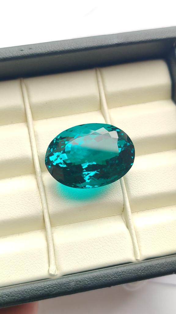 Clean Stone Natural Oval Cut Natural Glass Stone, Faceted Loose Stone, 31.80 Carat, 24x17x14 MM Size.