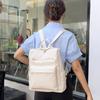 Soft Leather Backpack Women's Large Capacity Backpack Solid Color Travel Bag